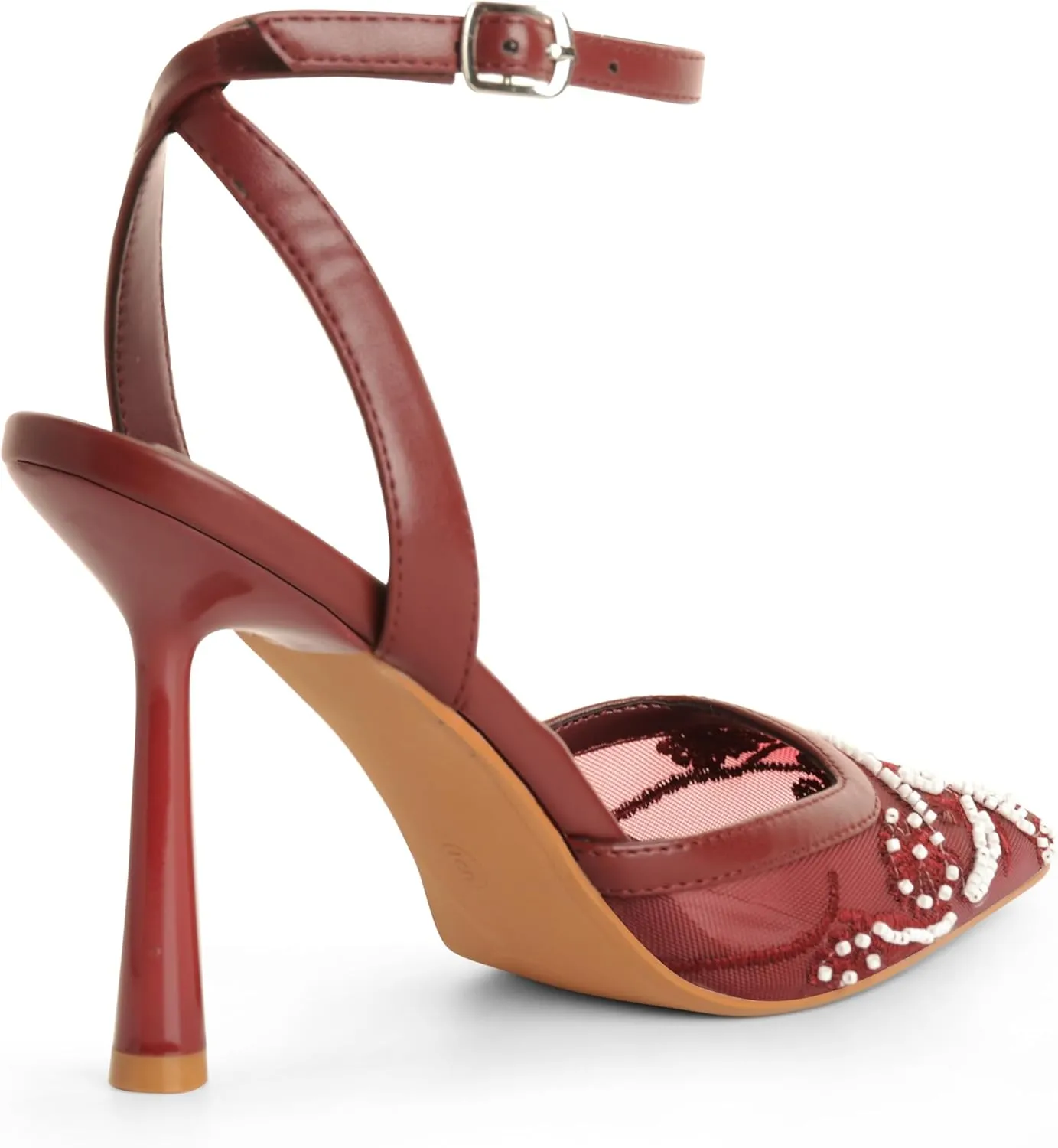 Mesh Closed Pointed Toe High Heels for Women