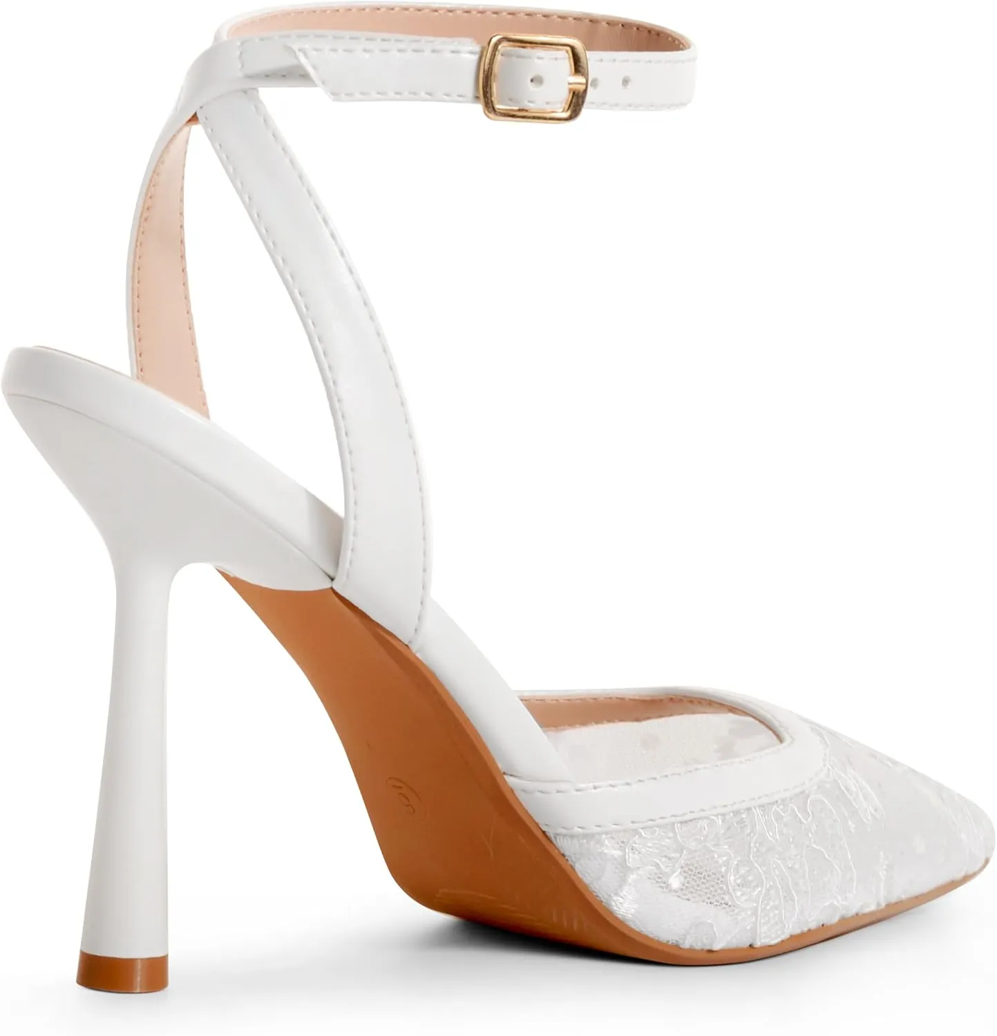 Mesh Closed Pointed Toe High Heels for Women