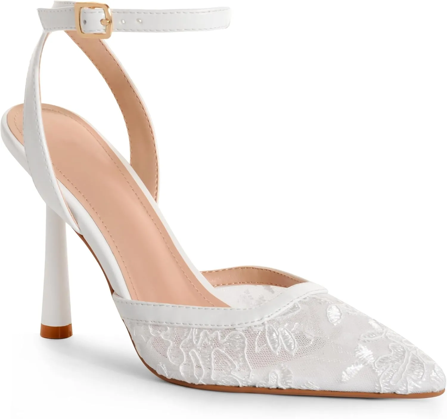 Mesh Closed Pointed Toe High Heels for Women