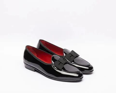 Mocassino con fiocco Baudoin & Lange Sagan Classic in vernice nera