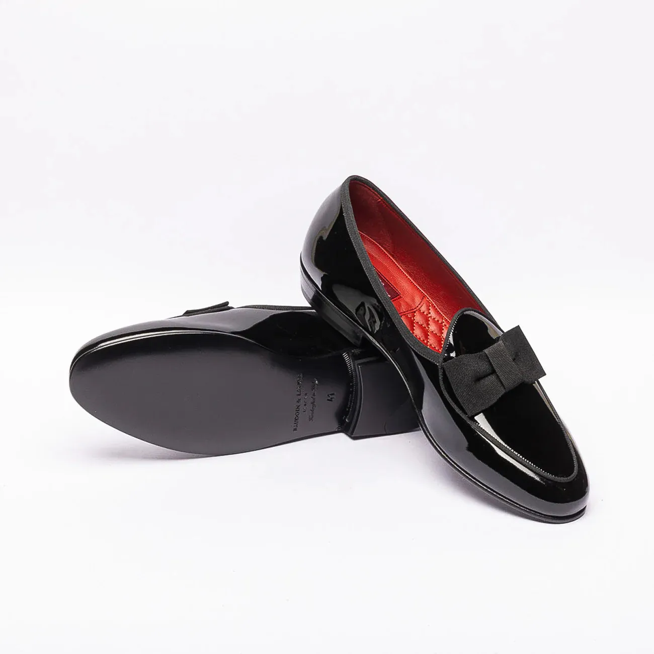 Mocassino con fiocco Baudoin & Lange Sagan Classic in vernice nera