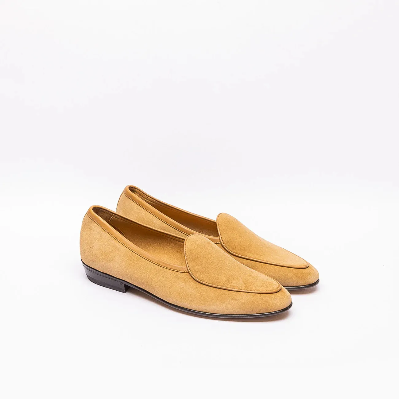Mocassino slip-on Baudoin & Lange Sagan Classic in camoscio beige