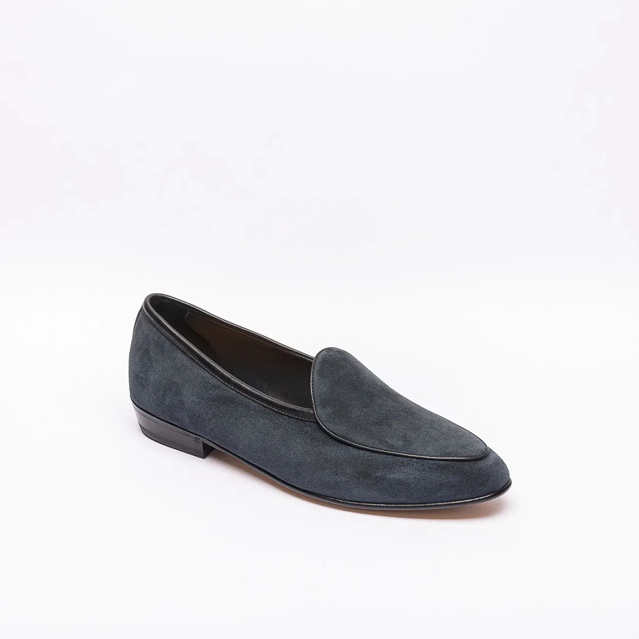 Mocassino slip-on Baudoin & Lange Sagan Classic in camoscio blu