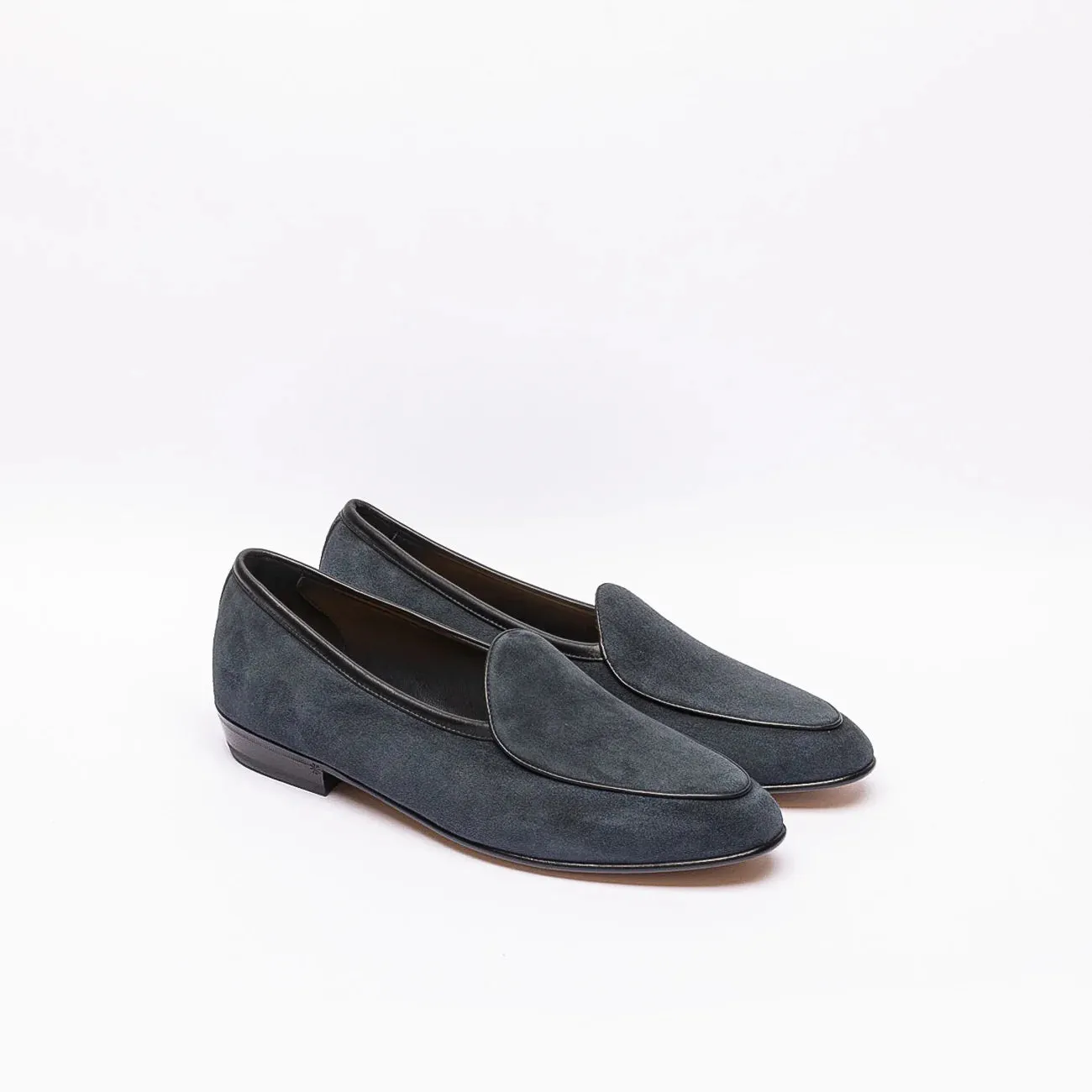 Mocassino slip-on Baudoin & Lange Sagan Classic in camoscio blu