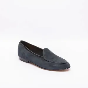 Mocassino slip-on Baudoin & Lange Sagan Classic in camoscio blu
