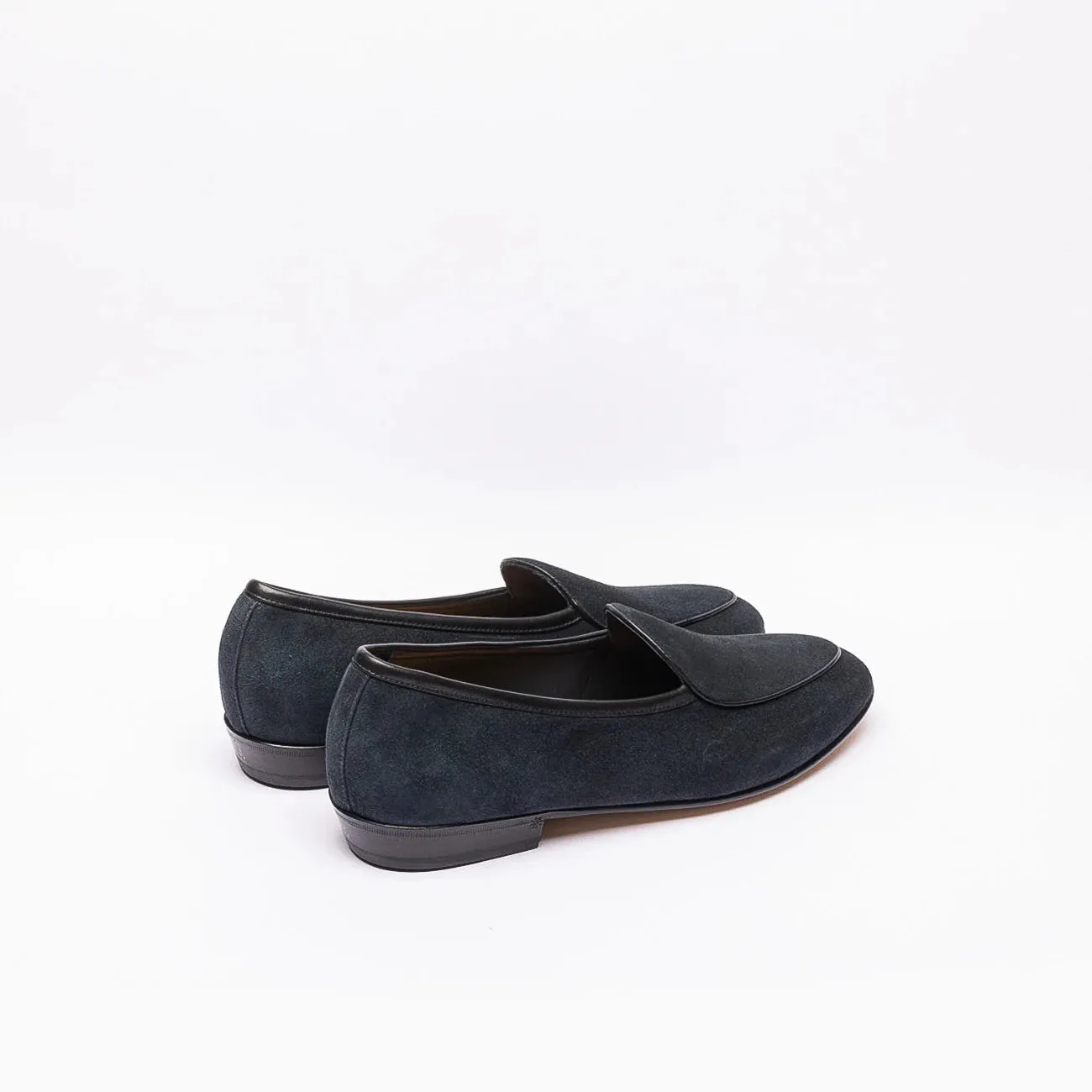 Mocassino slip-on Baudoin & Lange Sagan Classic in camoscio blu