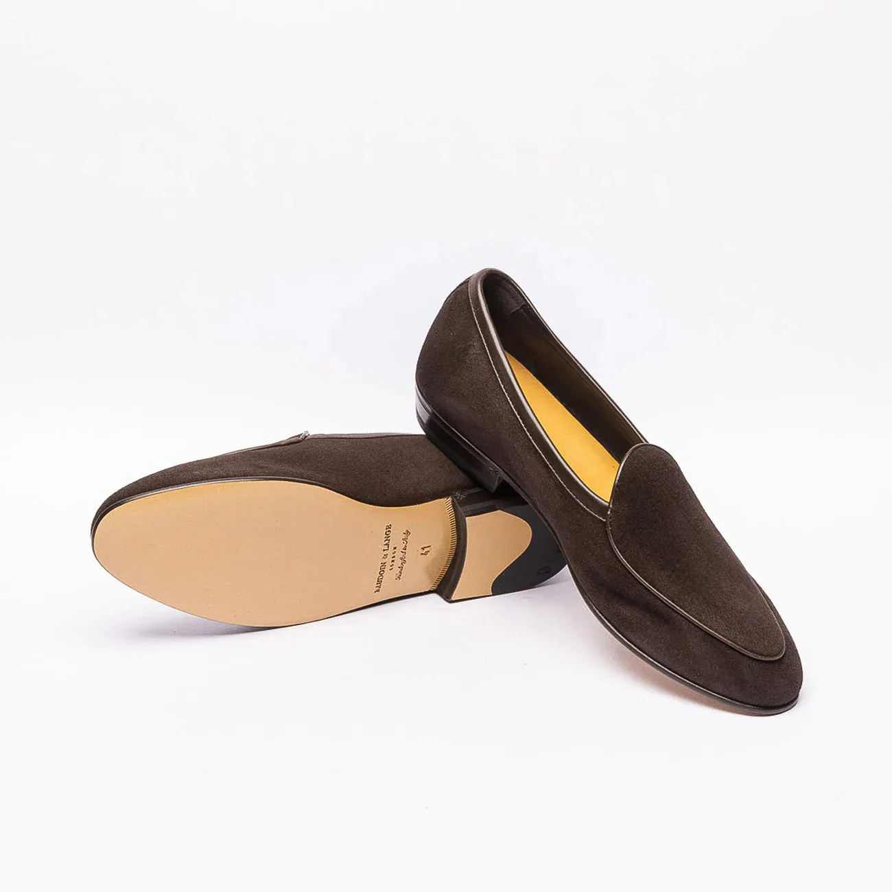 Mocassino slip-on Baudoin & Lange Sagan Classic in camoscio marrone