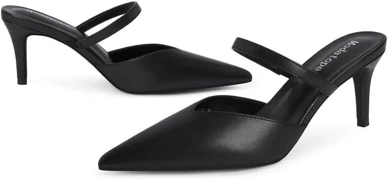 Modatope Close Toe Heels for Women Pointed Toe High Heels Pumps Womens Heeled Mules