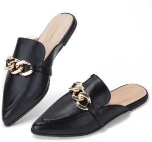 Mules for Women Flats Pointed Toe Slip On Slides Loafer Shoes
