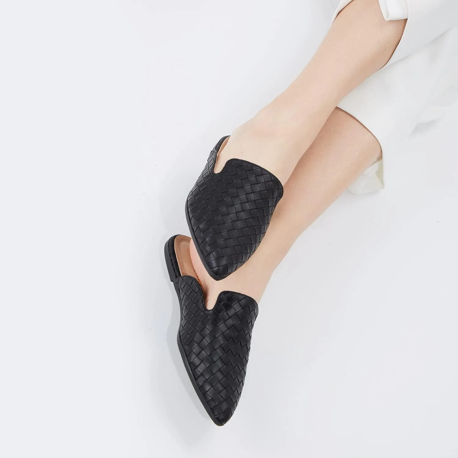 Mules for Women Flats Pointed Toe Slip On Slides Loafer Shoes