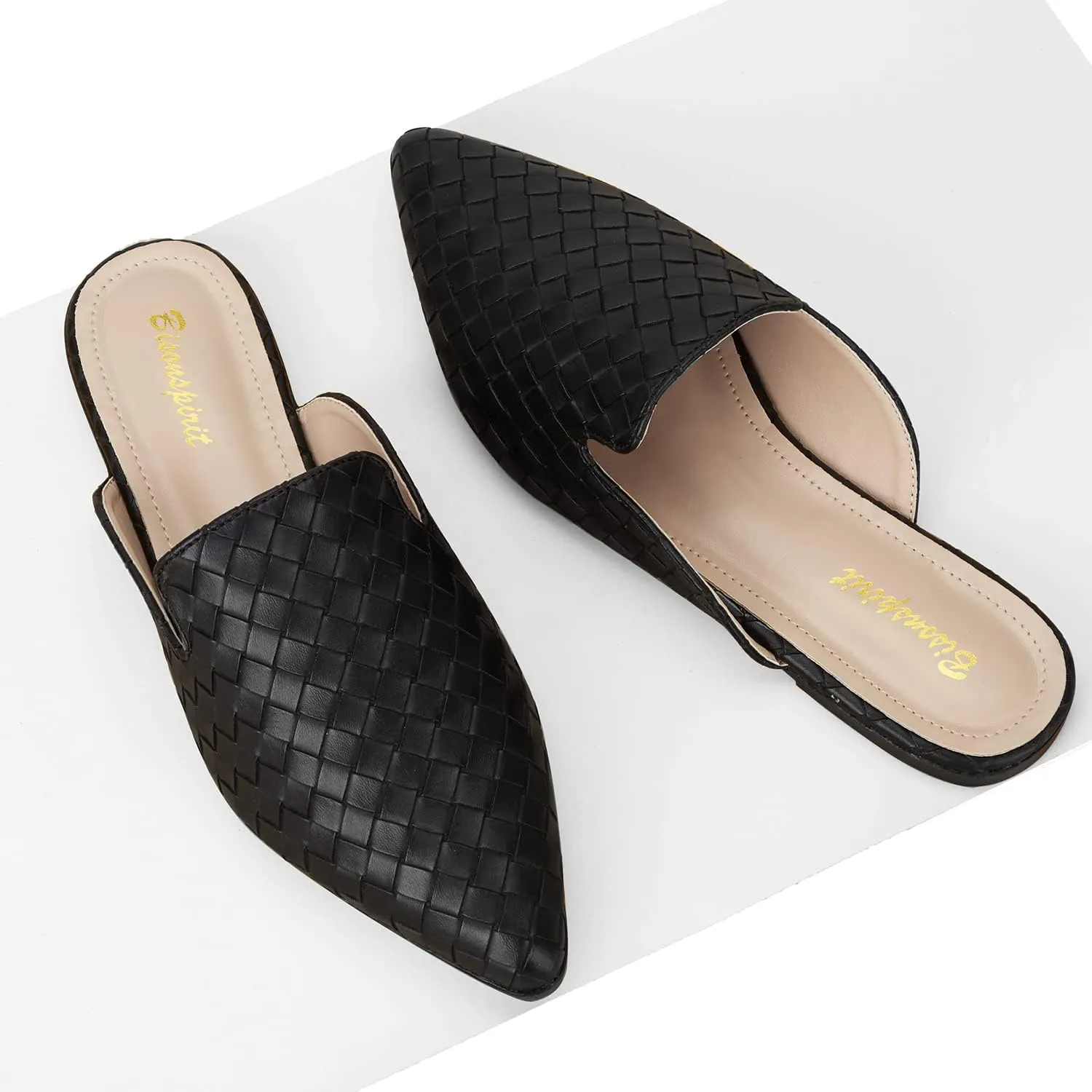 Mules for Women Flats Pointed Toe Slip On Slides Loafer Shoes