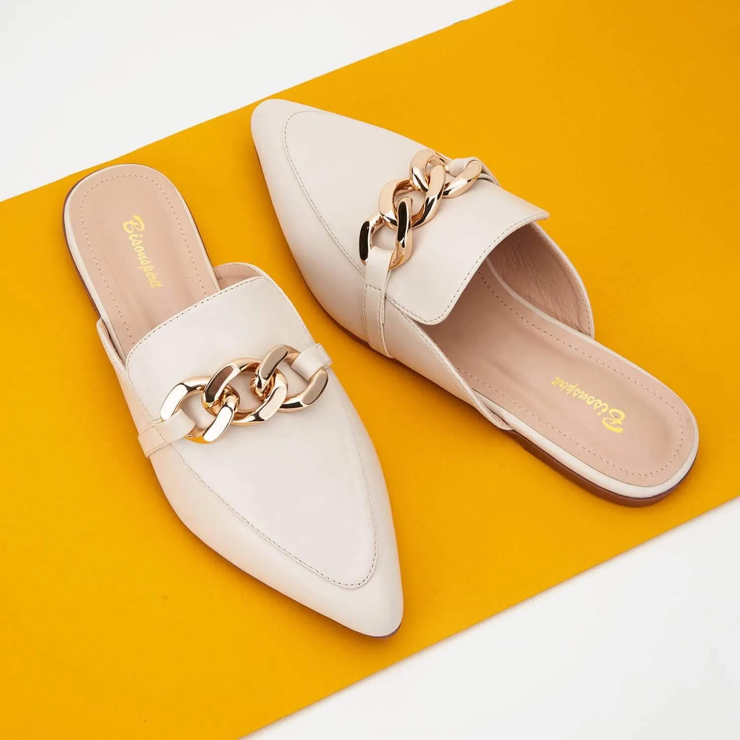 Mules for Women Flats Pointed Toe Slip On Slides Loafer Shoes