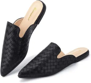 Mules for Women Flats Pointed Toe Slip On Slides Loafer Shoes