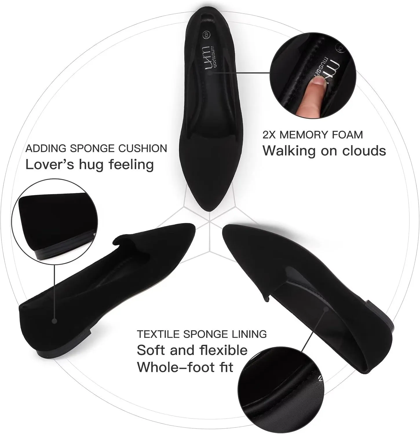 MUSSHOE Flat Shoes Women Comfortable Slip on Women's Flats