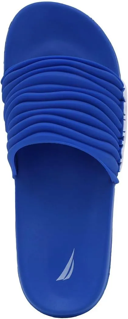 Nautica Men's Open Toe Slide Sandals - Comfortable Indoor & Outdoor Shower Slippers