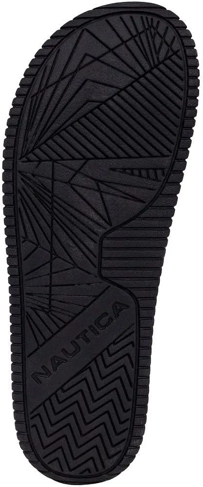 Nautica Men's Open Toe Slide Sandals - Comfortable Indoor & Outdoor Shower Slippers