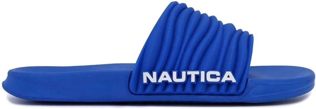 Nautica Men's Open Toe Slide Sandals - Comfortable Indoor & Outdoor Shower Slippers