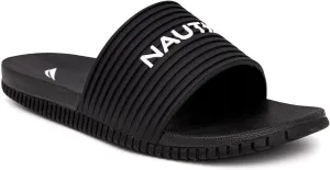 Nautica Men's Open Toe Slide Sandals - Comfortable Indoor & Outdoor Shower Slippers