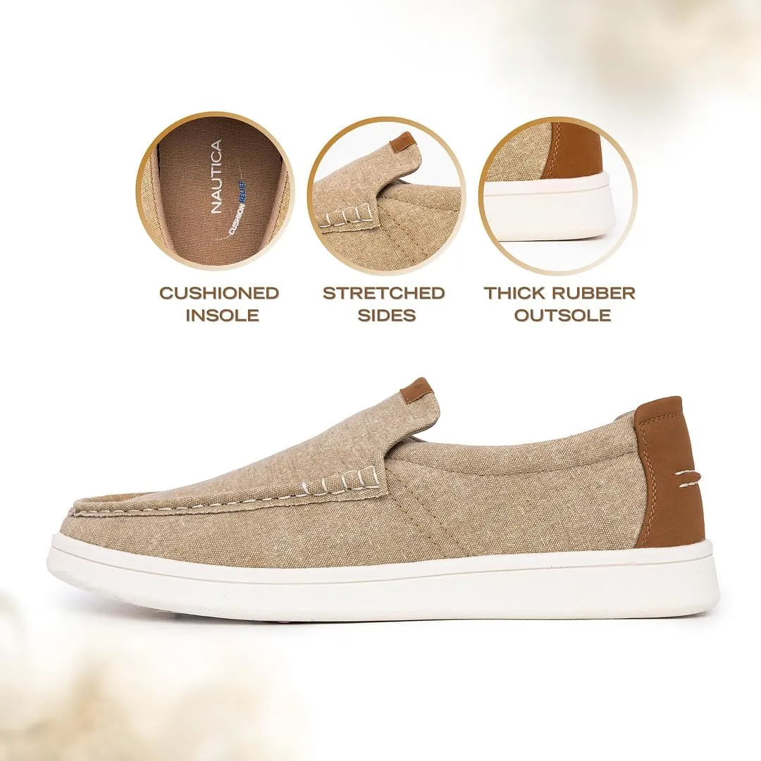 Nautica Men's Slip-On Loafers Casual Moc Toe Sneakers Boat Shoes Slipper for Men – Lightweight & Comfortable - Derwin