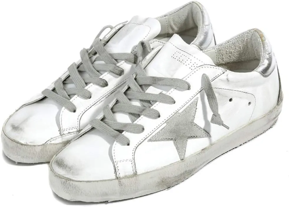 nesho Women's Trainers Sneakers Non-Slip Leather Casual Shoes Low Top Slide