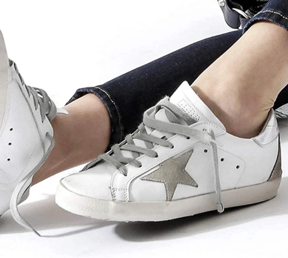 nesho Women's Trainers Sneakers Non-Slip Leather Casual Shoes Low Top Slide
