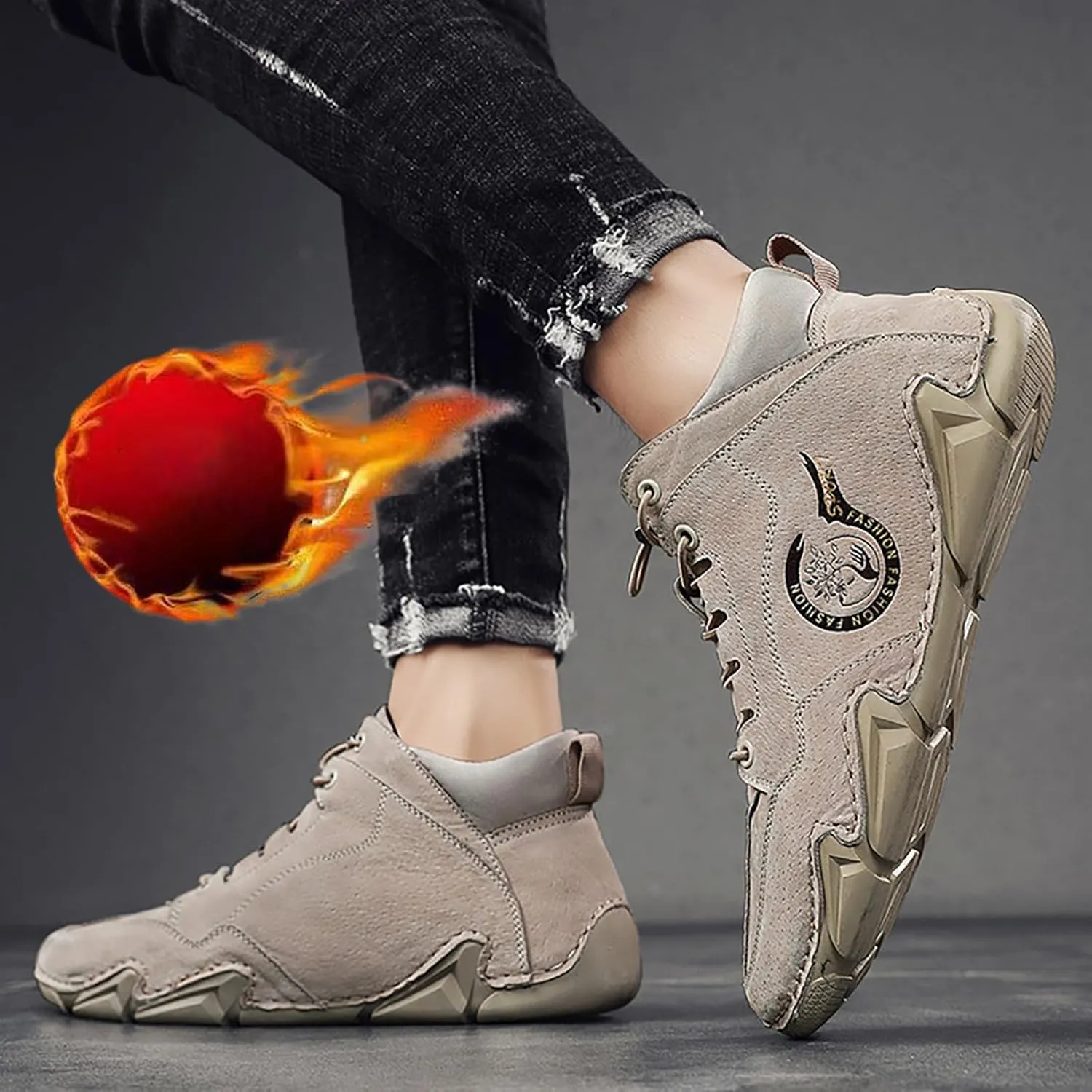 New Winter Men's Padded Leather Korean High Top Short Boots Sport Shoes Sneaker Shoes Men Men Shoes Men Shoes