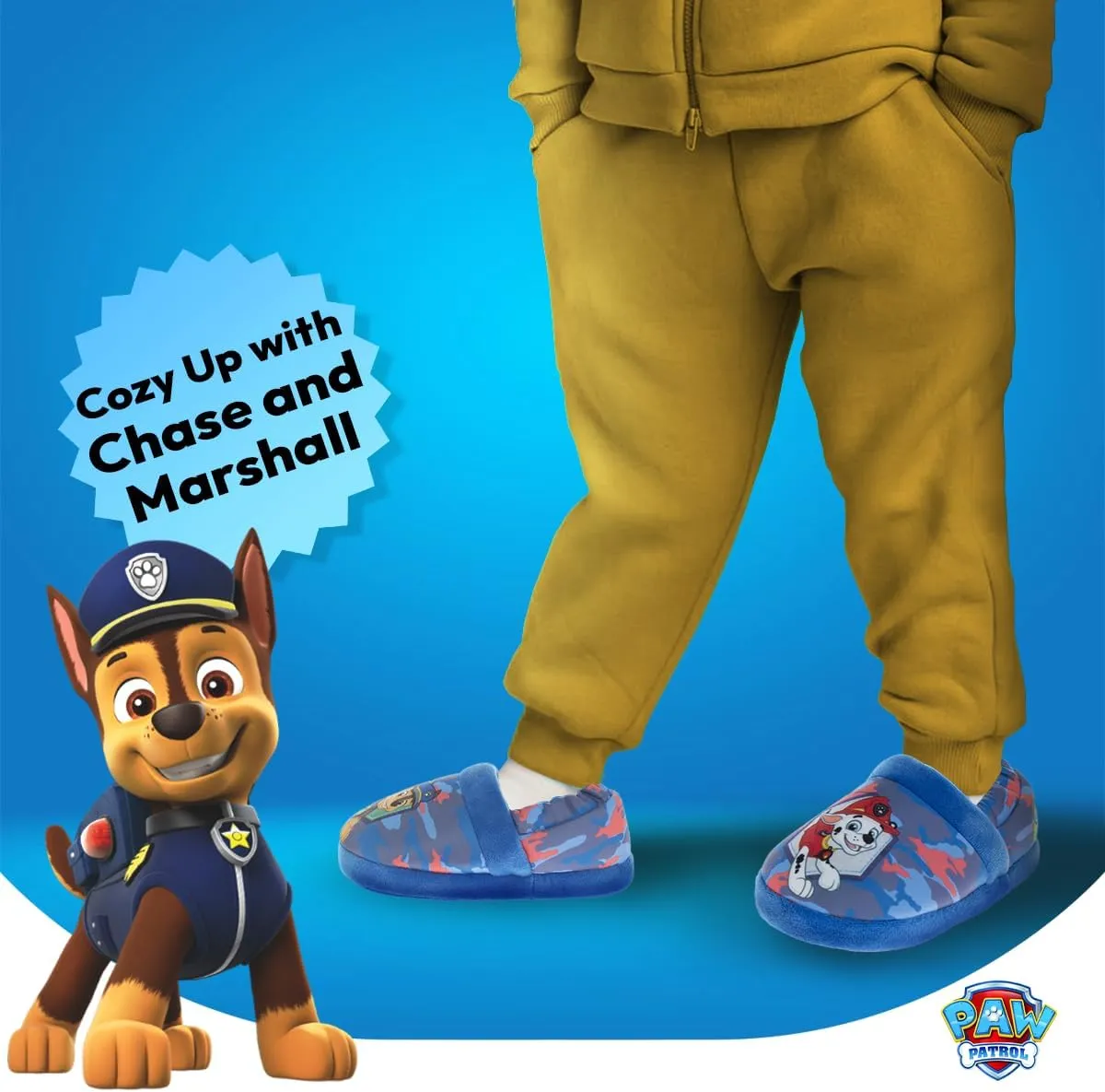 Nickelodeon Paw Patrol and SpongeBob Squarepants Slippers - Sponge Bob Chase Marshall Slipper Sandals - Plush Lightweight Warm indoor Comfort Soft Aline House Sandal (Toddler/Little Kid/Big Kid)