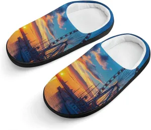 Old Town Pier in Helsinki Finland Slippers Non-slip House Slippers Home Shoes Indoor Outdoor Slippers For Girls Boys
