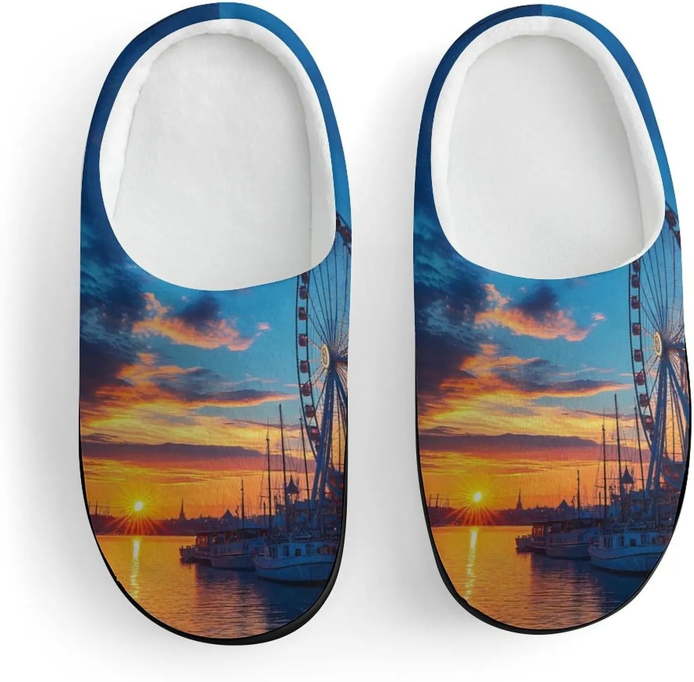 Old Town Pier in Helsinki Finland Slippers Non-slip House Slippers Home Shoes Indoor Outdoor Slippers For Girls Boys