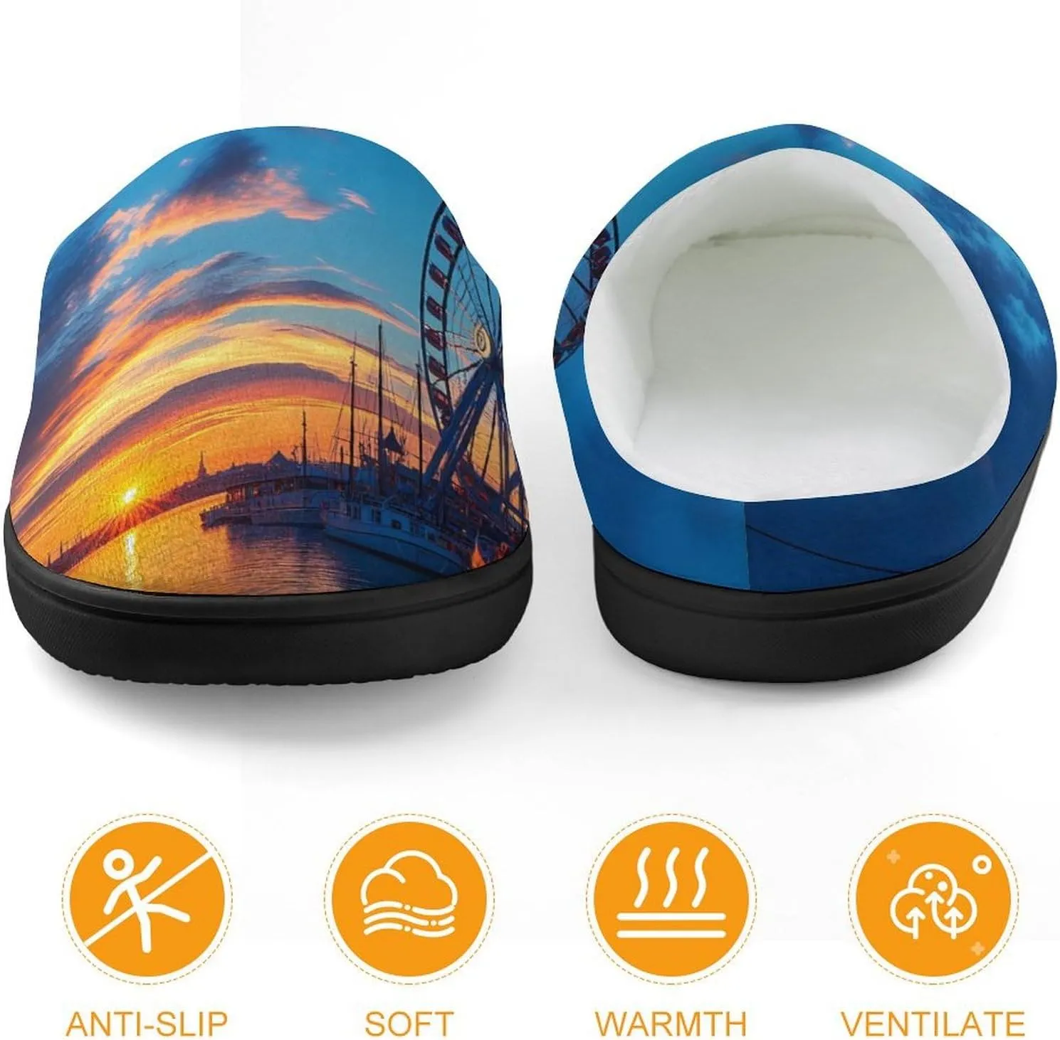 Old Town Pier in Helsinki Finland Slippers Non-slip House Slippers Home Shoes Indoor Outdoor Slippers For Girls Boys