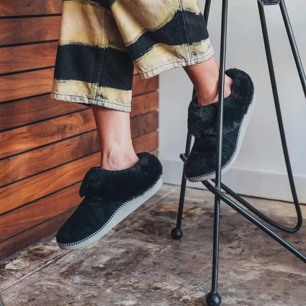 OLUKAI Ku'i Women's Slipper, Soft Full-Grain Leather & Wool Blend Footbed, Wet Grip Soles for Inside & Outside Wear, Cute & Comfortable Slip-On