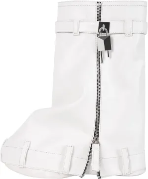 onlymaker Denim Canvas Wedge Platform Calf Boots Round Toe Pull-up Padlock Fold over Booties