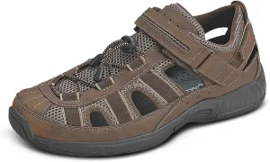 Orthofeet Men's Orthopedic Brown Leather Clearwater Sandals, Size 13 Wide