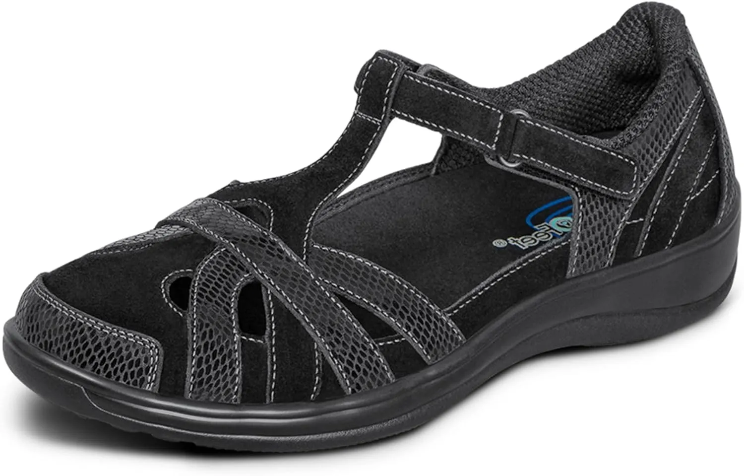 Orthofeet Women's Orthopedic Leather Juno Closed-Toe Sandals