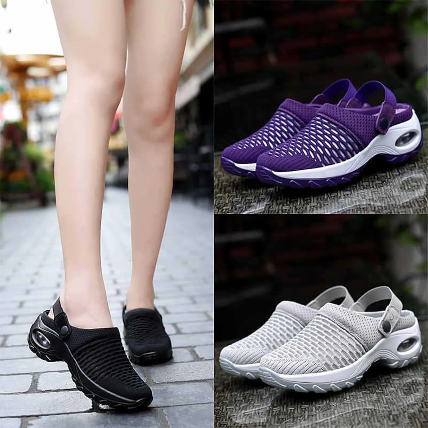 Orthopedic Clogs for Women, Air Cushion Support to Reduce Back and Knee Pressure Orthopedic Womens Walking Shoes