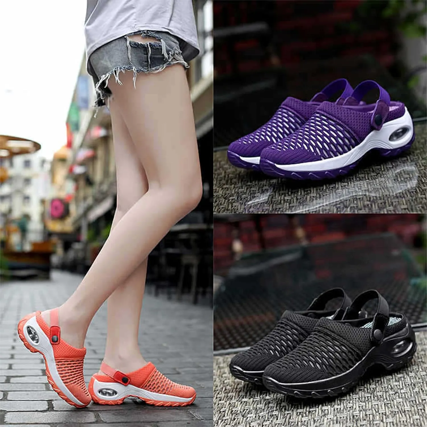 Orthopedic Clogs for Women, Air Cushion Support to Reduce Back and Knee Pressure Orthopedic Womens Walking Shoes
