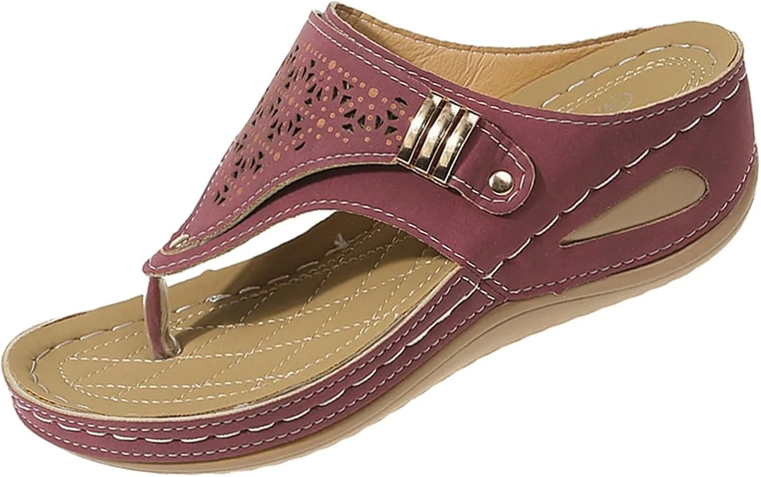 Orthopedic Sandals for Women Arch Support Platform Wedges Comfortable Flip Flops Slip on Mesh Hollow Sports Sandal