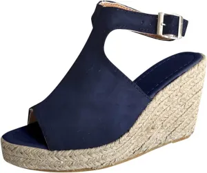 Orthopedic Wedge Sandals for Women Open Toe Walking Sandals Ankle Strap Wide Width Platform Wedge with Arch Support