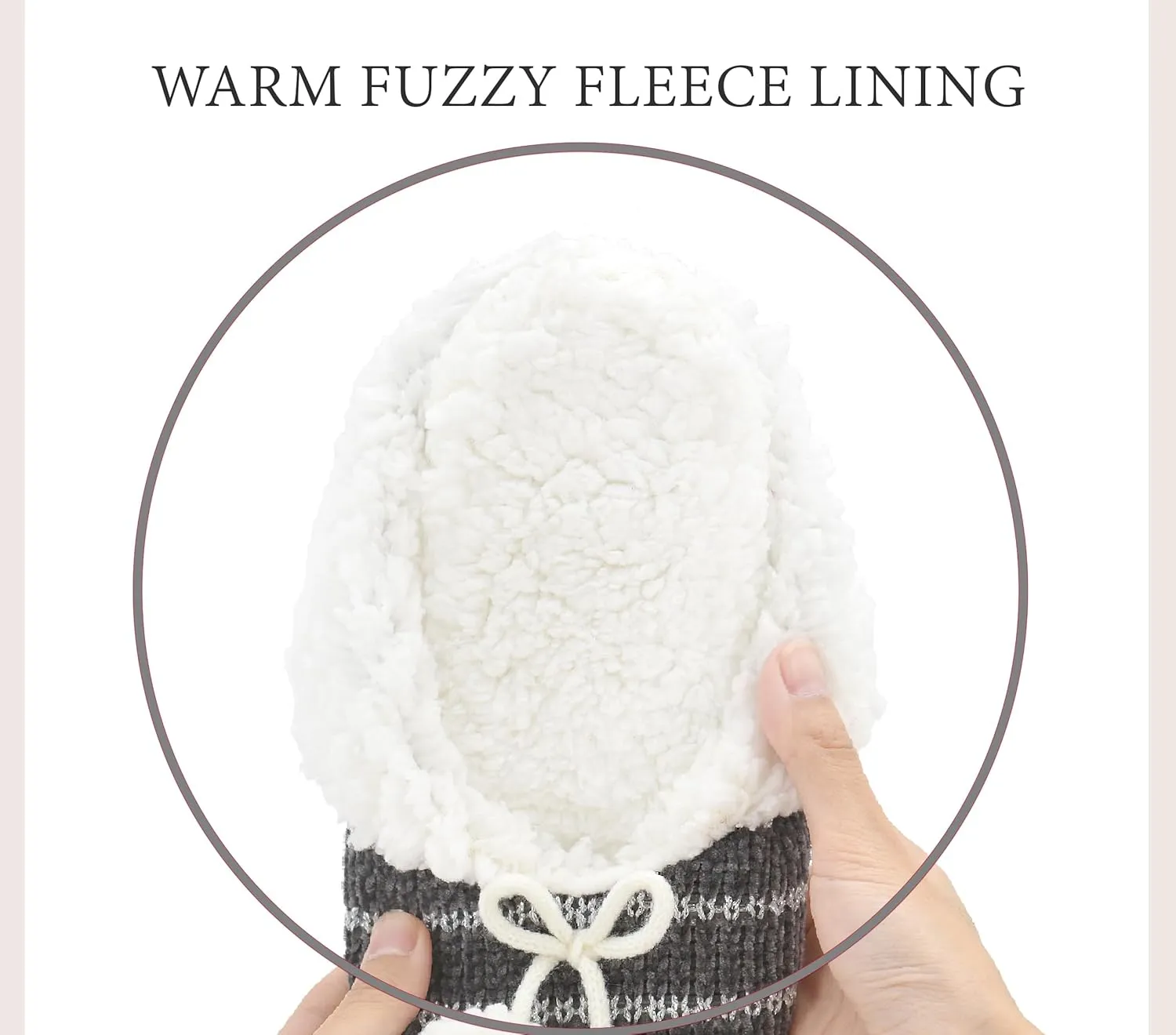 Panda Bros 2 Pairs Slipper Socks For Women With Grippers, Fuzzy Womens Slipper Socks With Non Slip Bottoms, Cozy Warm House Slippers