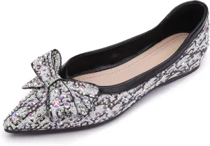 Pearl Decoration Women's Flat Bottom Pointed Toe One Step Flat Bottom Flat Bottom Shoes