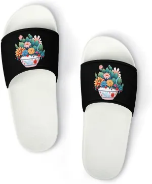 Plants Succulent Cactus Open Toe Slippers for Women And Men Non Slip Shower Slippers Home Slippers
