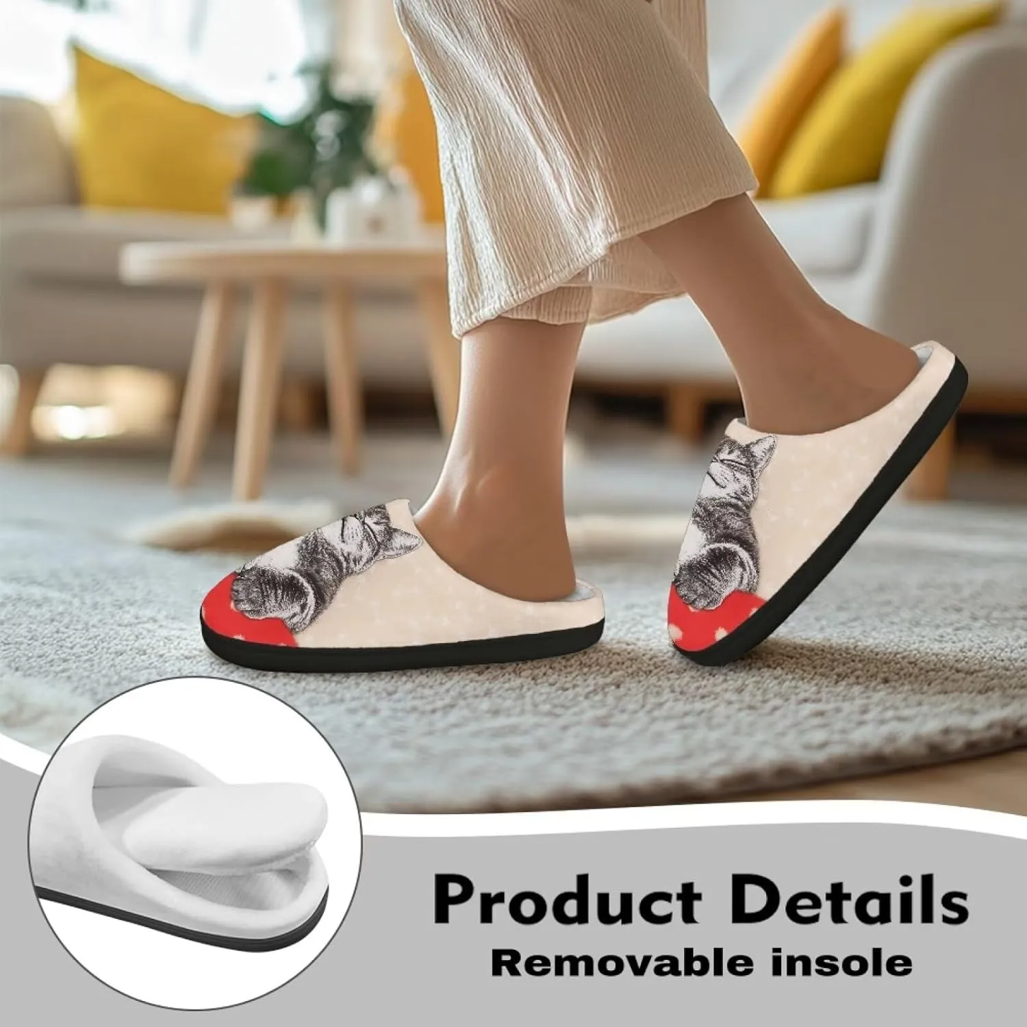 Poceacles House Slippers Women Men Fuzzy Slipper Soft Non-Slip Bedroom Slippers for Home, Travel