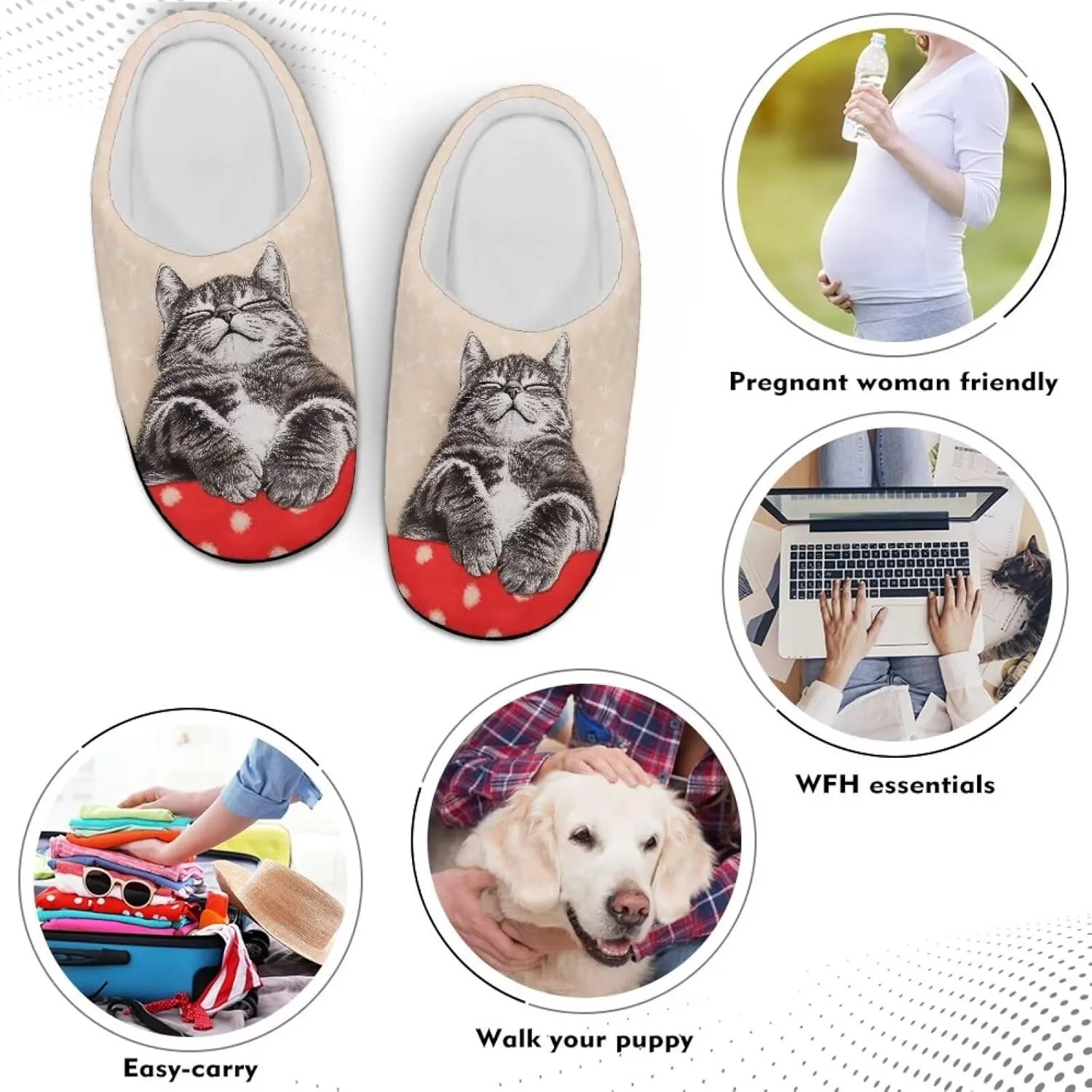 Poceacles House Slippers Women Men Fuzzy Slipper Soft Non-Slip Bedroom Slippers for Home, Travel