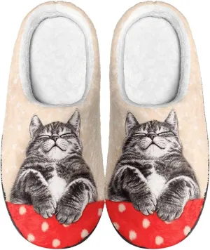 Poceacles House Slippers Women Men Fuzzy Slipper Soft Non-Slip Bedroom Slippers for Home, Travel