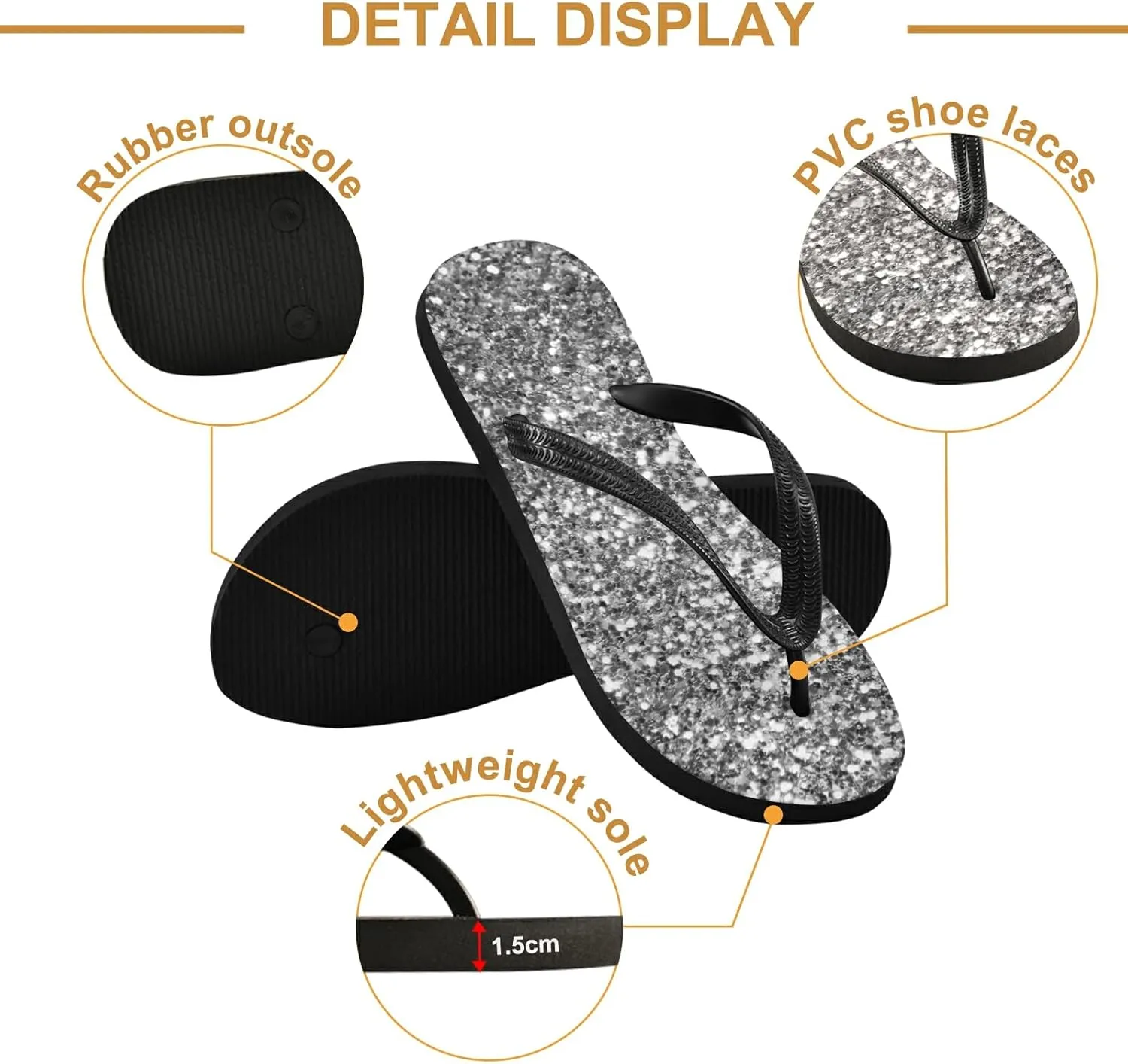Poeticcity Flip Sandal Men Women Flip Flops for Hotel Spa Home Slippers Bedroom Travel S-XXL