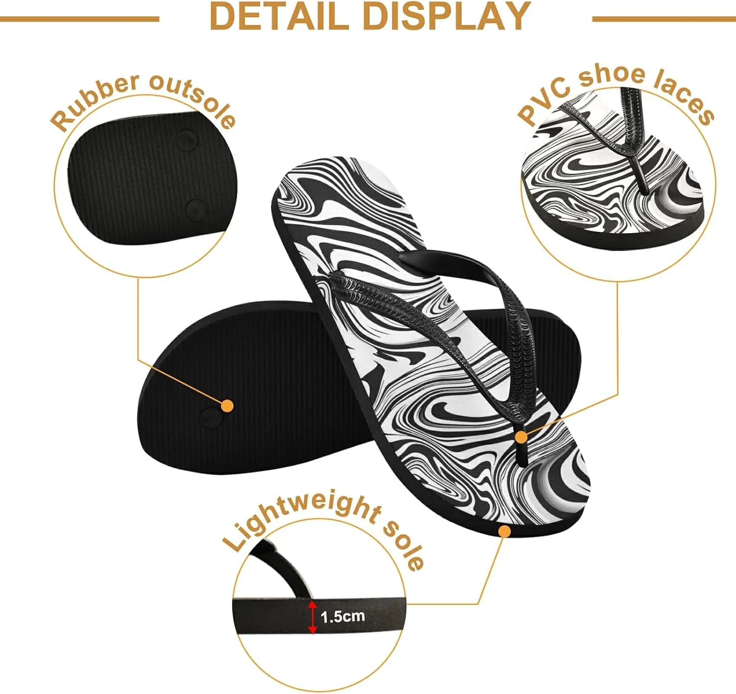 Poeticcity Flip Sandal Men Women Flip Flops for Hotel Spa Home Slippers Bedroom Travel S-XXL