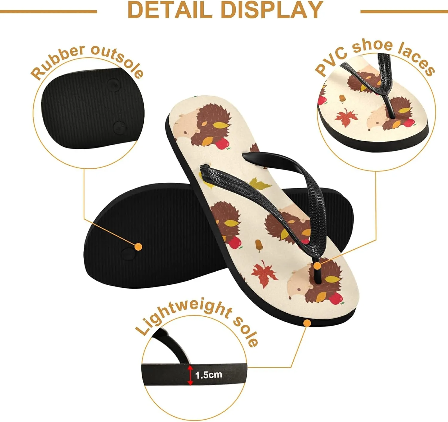 Poeticcity Flip Sandal Men Women Flip Flops for Hotel Spa Home Slippers Bedroom Travel S-XXL