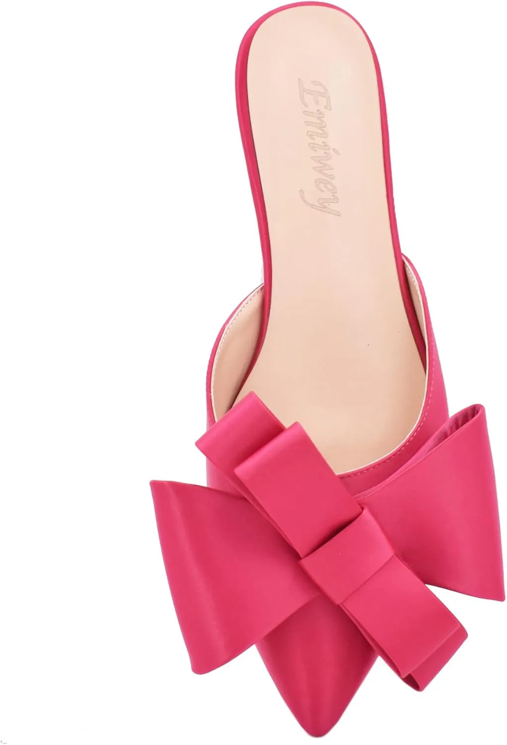 Pointed Toe Bow-Knot Flat Backless Slip On Slide Mules for Women