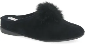 Pom Pom Womens Slip On Mule Slippers