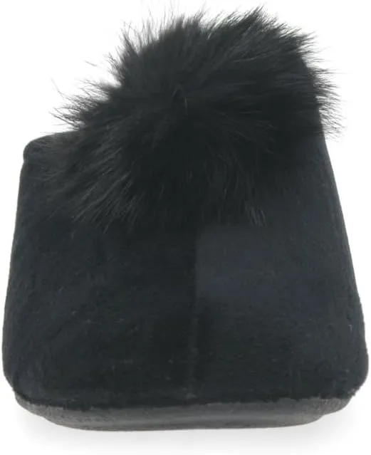 Pom Pom Womens Slip On Mule Slippers